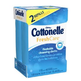 Flushable Personal Wipe Cottonelle  Fresh Care Soft Pack Refill Water / Sodium Chloride / Sodium Benzoate Scented 84 Count