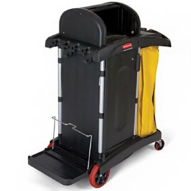 CART, CLEANING HIGH SECURITY W/2LOCKING DOORS BLK