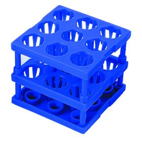 Tube Cube Rack McKesson 9 Place 8 - 16 mm Tube Size Blue 3 X 3 X 3 Inch