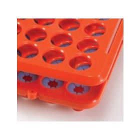 Low Profile Test Tube Rack 50 Place Up to 17 mm Tube Size Orange 2 X 5-1/2 X 10 Inch
