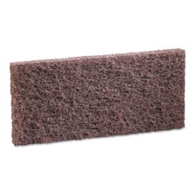 Scouring Pad Boardwalk Heavy Duty Brown NonSterile Synthetic Fiber 4 X 10 Inch Reusable