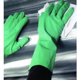 Utility Glove Large Nitrile Green Straight Cuff NonSterile