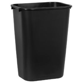 Trash Can Deskside 41-1/4 Quart Rectangular Black LLDPE Open Top