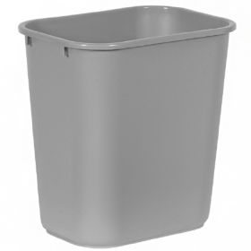 Trash Can Deskside 28-1/8 Quart Rectangular Gray LLDPE Open Top