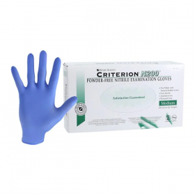 Gloves exam criterion n200 powder-free nitrile 9 in medium blue 200/bx