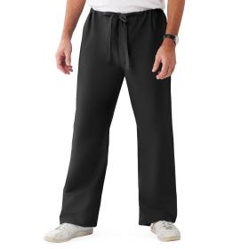 ComfortEase Unisex Reversible Scrub Pants with Drawstring Waist, Black, Regular Inseam, Size 4XL, Medline Color Code