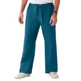 ComfortEase Unisex Reversible Scrub Pants with Drawstring Waist, Caribbean Blue, Regular Inseam, Size 4XL, Medline Color Code