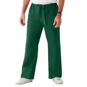 ComfortEase Unisex Reversible Scrub Pants with Drawstring Waist, Evergreen, Regular Inseam, Size 4XL, Medline Color Code