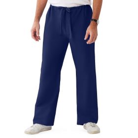 ComfortEase Unisex Reversible Scrub Pants with Drawstring Waist, Midnight Blue, Regular inseam, Size L, Medline Color Code