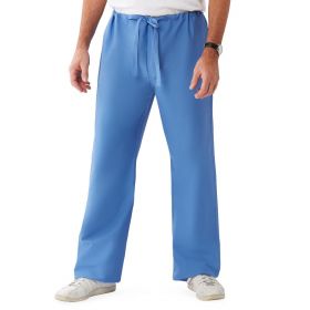 ComfortEase Unisex Reversible Scrub Pants with Drawstring Waist, Ceil Blue, Regular Inseam, Size L, Medline Color Coding 