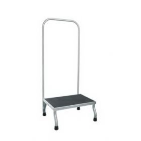 Step Stool with Handrail 1-Step Stainless Steel 8 Inch Step Height
