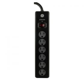 Ge 6-outlet surge protector 6' cord black ea