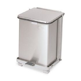 Trash Can Rubbermaid Commercial Defenders 7 gal. Square Silver Stainless Steel Step On