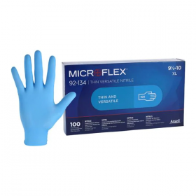 Gloves exam microflex 92-134 powder-free nitrile x-large light blue 100/bx, 10 bx/ca, 92134100bx