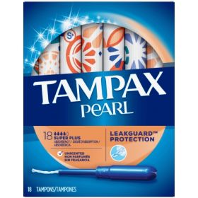 Tampon Tampax Pearl Super Plus Absorbency Plastic Applicator Individually Wrapped