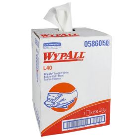 Hygenic Towel WypAll L40 Dry-Up Light Duty White NonSterile Double Re-Creped 19-1/2 X 42 Inch Disposable