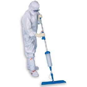 Cleanroom Wet Mop with Solution Reservoir Contec EasySat Blue / Silver Aluminum / Plastic / Polyester NonSterile
