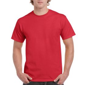 Unisex 100% Cotton Short Sleeve T-Shirt, Red, Size L
