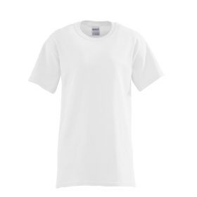 Unisex 100% Cotton Short Sleeve T-Shirt, White, Size L