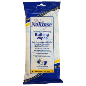 Rinse-Free Bath Wipe No Rinse  Soft Pack Water / Propylene Glycol / Glycerin / Aloe Scented 8 Count