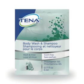 Shampoo and Body Wash TENA 0.17 oz. Individual Packet Unscented