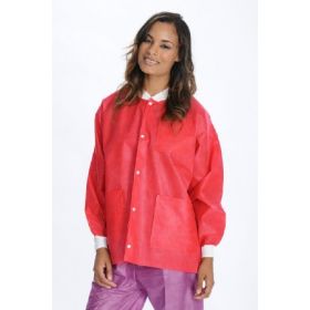 Lab Jacket ValuMax Extra-Safe Red Large Hip Length Limited Reuse