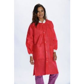 Lab Coat ValuMax Extra-Safe Red X-Large Knee Length Limited Reuse