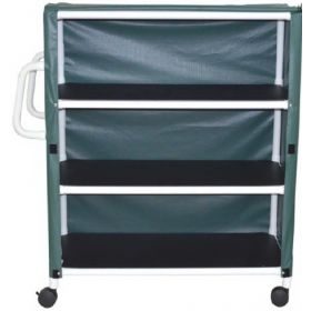 3 Shelf Linen Cart with Cover 300 Series 4TW Caster 175 lbs. 3 Shelves 24 X 50 Inch 639763