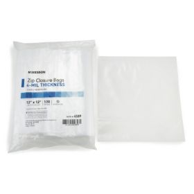 Zip Closure Bag McKesson 12 X 12 Inch Polyethylene Clear