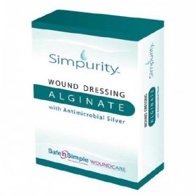 Silver Calcium Alginate Dressing Simpurity 4 X 5 Inch Rectangle Sterile