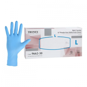 Gloves exam powder-free nitrile 12 in large light blue 500/ca