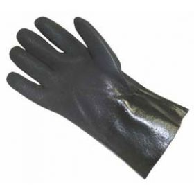 Chemical Protection Glove Fisherbrand One Size Fits Most PVC / Jersey Black 12 Inch Gauntlet Cuff NonSterile
