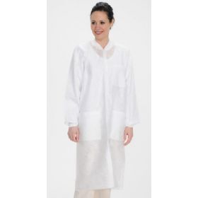 Lab Coat ValuMax Easy-Breathe White X-Small Knee Length Limited Reuse