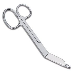 Bandage Scissors Prestige Medical 5-1/2 Inch Length Stainless Steel NonSterile Finger Ring Handle Angled Blunt Tip / Blunt Tip