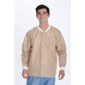 Lab Jacket ValuMax Extra-Safe Tan Large Hip Length Limited Reuse
