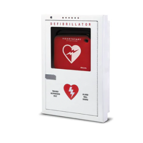 HeartStart Defibrillator Cabinet, Premium, Semi-recessed