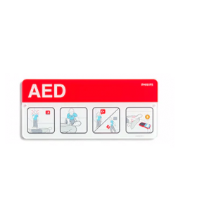 HeartStart AED Awareness Placard, red