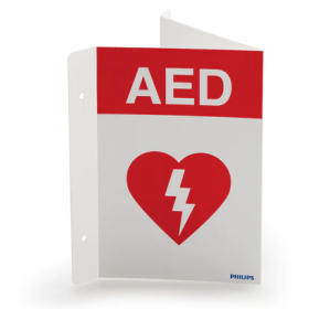 HeartStart AED Wall Sign, red