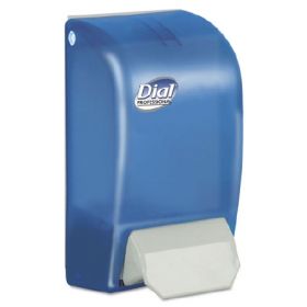 Soap Dispenser Dial Professional Blue Plastic Manual Push 1 Liter Wall Mount