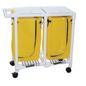 Double Hamper with Bags 4 Casters 28.92 gal.