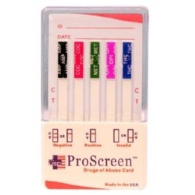 Drugs of Abuse Test ProScreen Dip 5-Drug Panel AMP, COC, mAMP/MET, OPI, THC Urine Sample 25 Tests