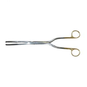 Obstetrical Forceps MedGyn Fink 10-1/2 Inch Length Surgical Grade Stainless Steel NonSterile NonLocking Finger Ring Handle Slightly Curved 13 mm Jaws with Concave Tips
