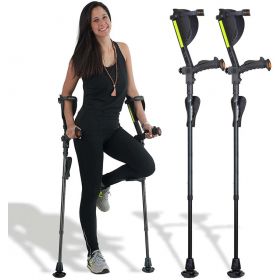7G Ergobaum Adult Forearm Crutches (Pair) - Black