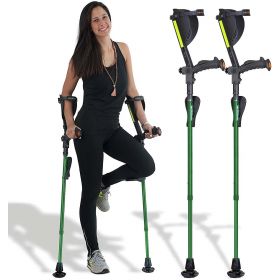 7G Ergobaum Adult Forearm Crutches (Pair) - Green