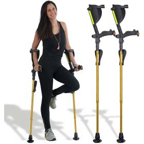 7G Ergobaum Adult Forearm Crutches (Pair) - Gold