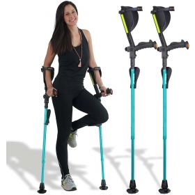 7G Ergobaum Adult Forearm Crutches (Pair) -Aqua