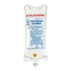 Potassium Chloride 5% Dextrose Solution, 0.9%, 20 mEq, 1000 mL