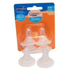 Evenflo Classic Silicone Nipples, Slow Flow, 4/Pack