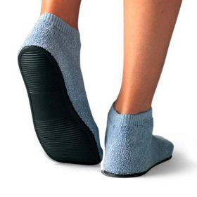 Care-Steps Hardsole Slippers, Blue, Adult 5-6