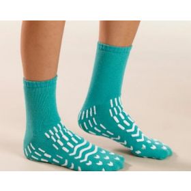 Slipper Socks Safety Footwear with Confetti Tread, Adult, Size L, Mocha, ABW90205H